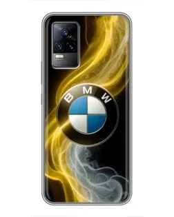 Чехол для Vivo V21 с картинкой «Золотистый дым BMW»