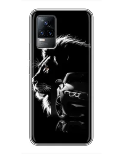 Чехол для Vivo V21 с картинкой «BMW и лев»