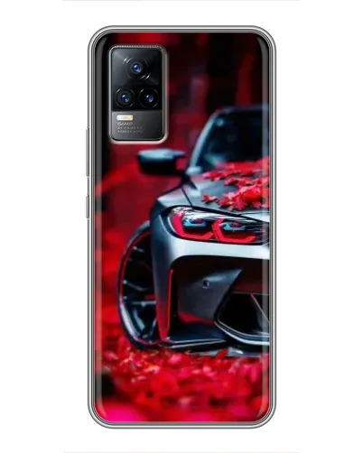 Чехол для Vivo V21 с картинкой «Спортивная BMW и цветы» Чехол для Vivo V21 с картинкой «Спортивная BMW и цветы»