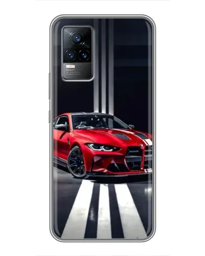 Чехол для Vivo V21 с картинкой «Красная BMW на дороге» Чехол для Vivo V21 с картинкой «Красная BMW на дороге»