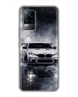 Чехол для Vivo V21 с картинкой «BMW сквозь туман»