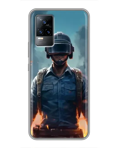 Чехол для Vivo V21 с картинкой «PUBG — реалистичный герой»