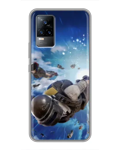 Чехол для Vivo V21 с картинкой «Десант PUBG — прыжок»