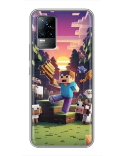Чехол для Vivo V21 с картинкой «Стив на ферме» Чехол для Vivo V21 с картинкой «Стив на ферме»