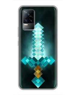 Чехол для Vivo V21 с картинкой «Алмазный меч неон»