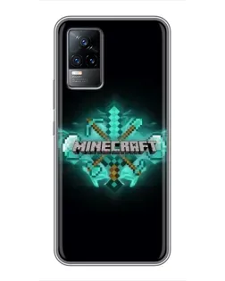 Чехол для Vivo V21 с картинкой «Minecraft Diamond лого»
