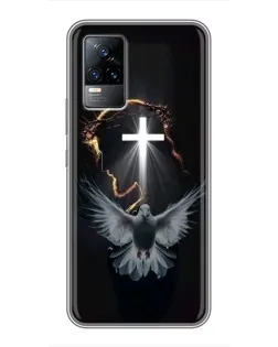 Чехол для Vivo V21 с картинкой «Голубь и Свет»