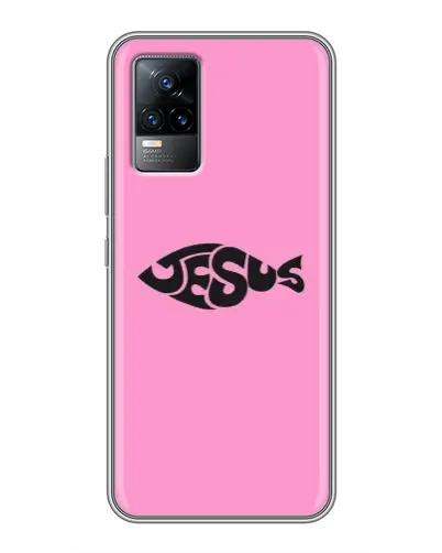 Чехол для Vivo V21 с картинкой «Розовый символ  Jesus»