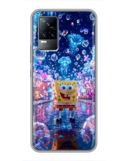 Чехол для Vivo V21 с картинкой «Неоновый океан»