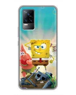 Чехол для Vivo V21 с картинкой «Спанч Боб победитель»