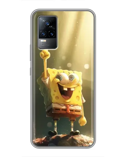 Чехол для Vivo V21 с картинкой «Сияющий Спанч Боб»