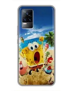 Чехол для Vivo V21 с картинкой «Развлечения на пляже»