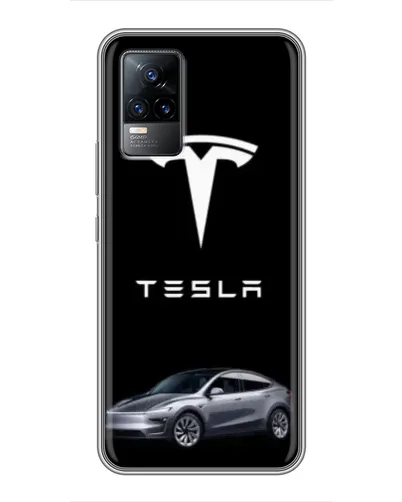 Чехол для Vivo V21 с картинкой «Tesla Model Y»