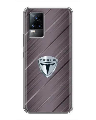 Чехол для Vivo V21 с картинкой «Металлическая текстура Tesla»