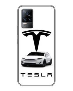 Чехол для Vivo V21 с картинкой «Tesla White Style»