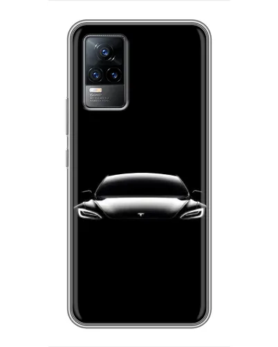 Чехол для Vivo V21 с картинкой «Фары Tesla Night»