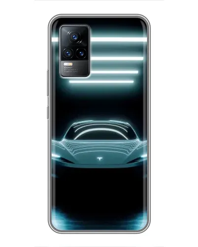 Чехол для Vivo V21 с картинкой «Tesla в неоне»