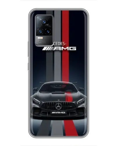 Чехол для Vivo V21 с картинкой «Mercedes — белый карбон»