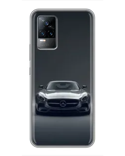 Чехол для Vivo V21 с картинкой «Mercedes на черном»