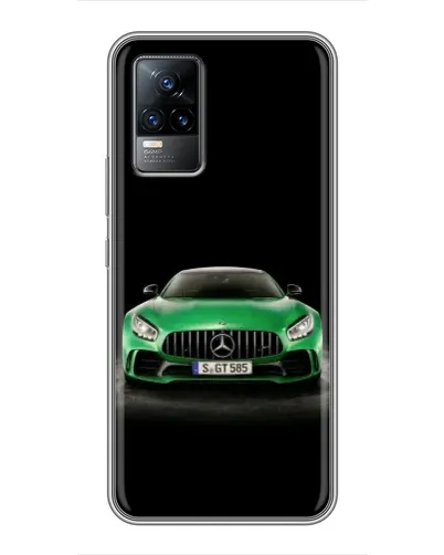 Чехол для Vivo V21 с картинкой «Mercedes — неоновый лого»
