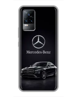 Чехол для Vivo V21 с картинкой «Mercedes — решетка радиатора»