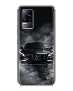 Чехол для Vivo V21 с картинкой «Mercedes в дыму»