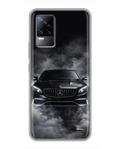 Чехол для Vivo V21 с картинкой «Mercedes в дыму»