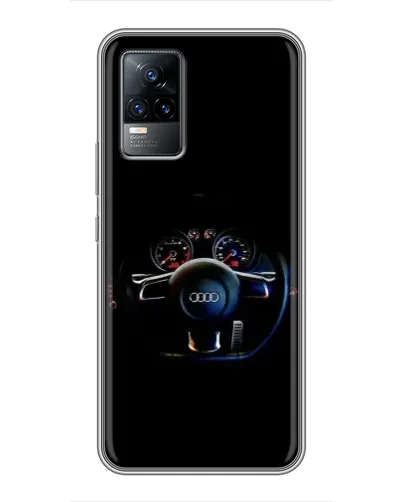 Чехол для Vivo V21 с картинкой «Салон Audi — руль»