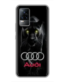 Чехол для Vivo V21 с картинкой «Пантера и Audi»
