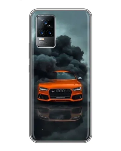 Чехол для Vivo V21 с картинкой «Audi в облаках дыма»