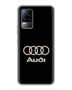 Чехол для Vivo V21 с картинкой «Audi — золотой логотип»