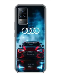 Чехол для Vivo V21 с картинкой «Audi Sport — неон»