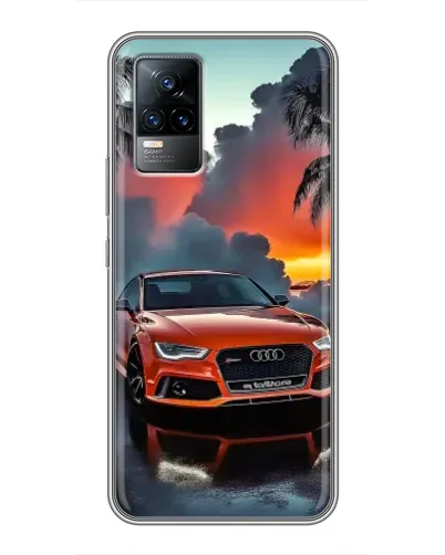 Чехол для Vivo V21 с картинкой «Audi — закат»