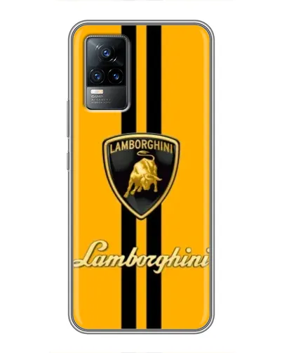 Чехол для Vivo V21 с картинкой «Lamborghini Stripe желтый»