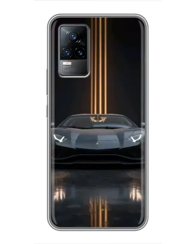 Чехол для Vivo V21 с картинкой «Lamborghini золотые линии»