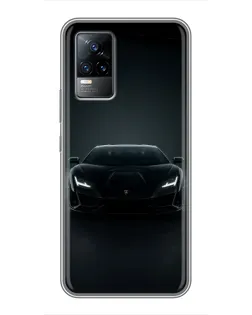 Чехол для Vivo V21 с картинкой «Черный Lamborghini Aventador»