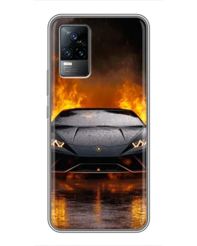 Чехол для Vivo V21 с картинкой «Lamborghini в огне»