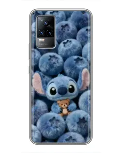 Чехол для Vivo V21 с картинкой «Стич и голубика» Чехол для Vivo V21 с картинкой «Стич и голубика»