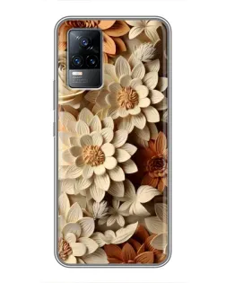 Чехол для Vivo V21 с картинкой «Бежевый флористический декор» Чехол для Vivo V21 с картинкой «Бежевый флористический декор»