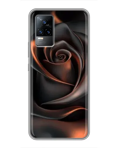 Чехол для Vivo V21 с картинкой «Шелковая черная роза»