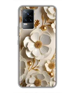 Чехол для Vivo V21 с картинкой «Белие бумажние цвети» Чехол для Vivo V21 с картинкой «Белие бумажние цвети»