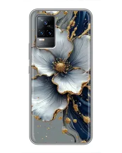 Чехол для Vivo V21 с картинкой «Белый цветок и золотой флюид» Чехол для Vivo V21 с картинкой «Белый цветок и золотой флюид»