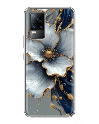 Чехол для Vivo V21 с картинкой «Белый цветок и золотой флюид» Чехол для Vivo V21 с картинкой «Белый цветок и золотой флюид»