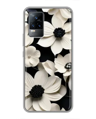 Чехол для Vivo V21 с картинкой «Объемные белые цветы»