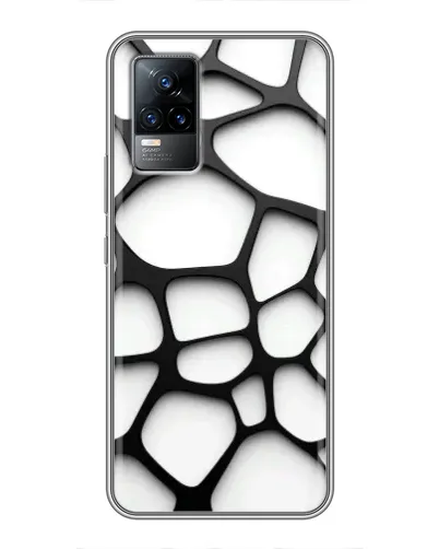 Чехол для Vivo V21 с картинкой «Белая объемная сетка»