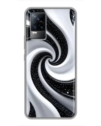 Чехол для Vivo V21 с картинкой «Черно-белая спираль»