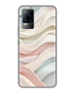 Чехол для Vivo V21 с картинкой «Пастельные нежные волны»