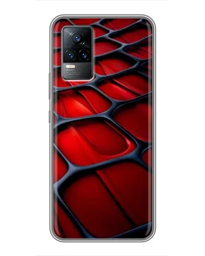 Чехол для Vivo V21 с картинкой «Красная глянцевая сетка»
