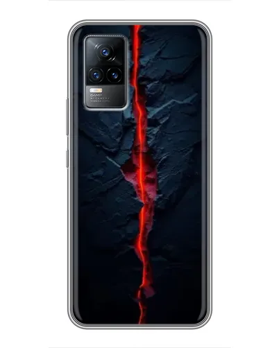 Чехол для Vivo V21 с картинкой «Kрасная лавовая трещина»