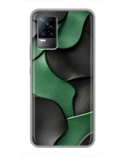 Чехол для Vivo V21 с картинкой «Зеленые кожаные волны»